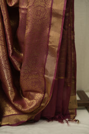 Magenta Tussar Silk Saree - SRMTSS1953