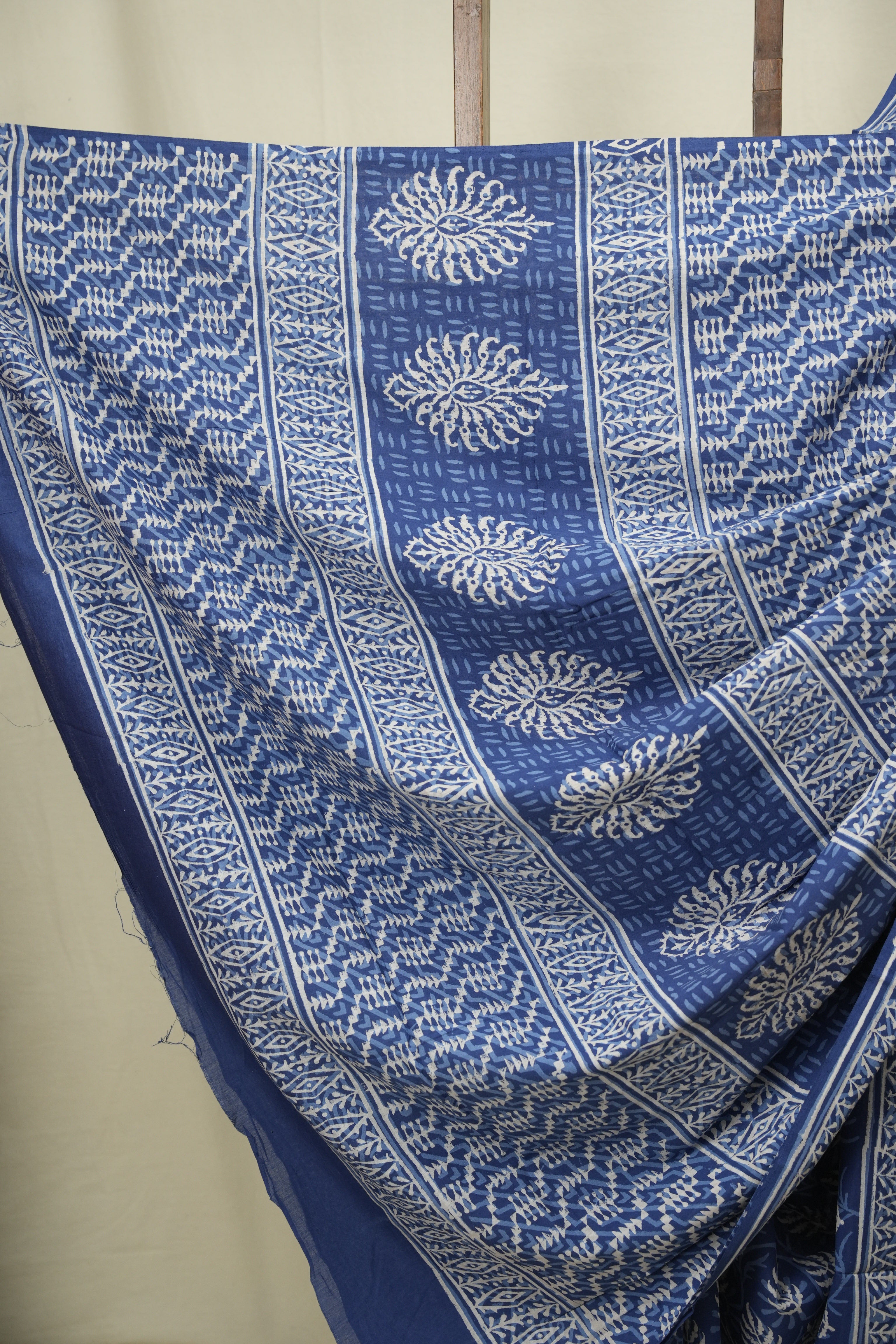 Indigo HBP Cotton Saree - SRICS3775