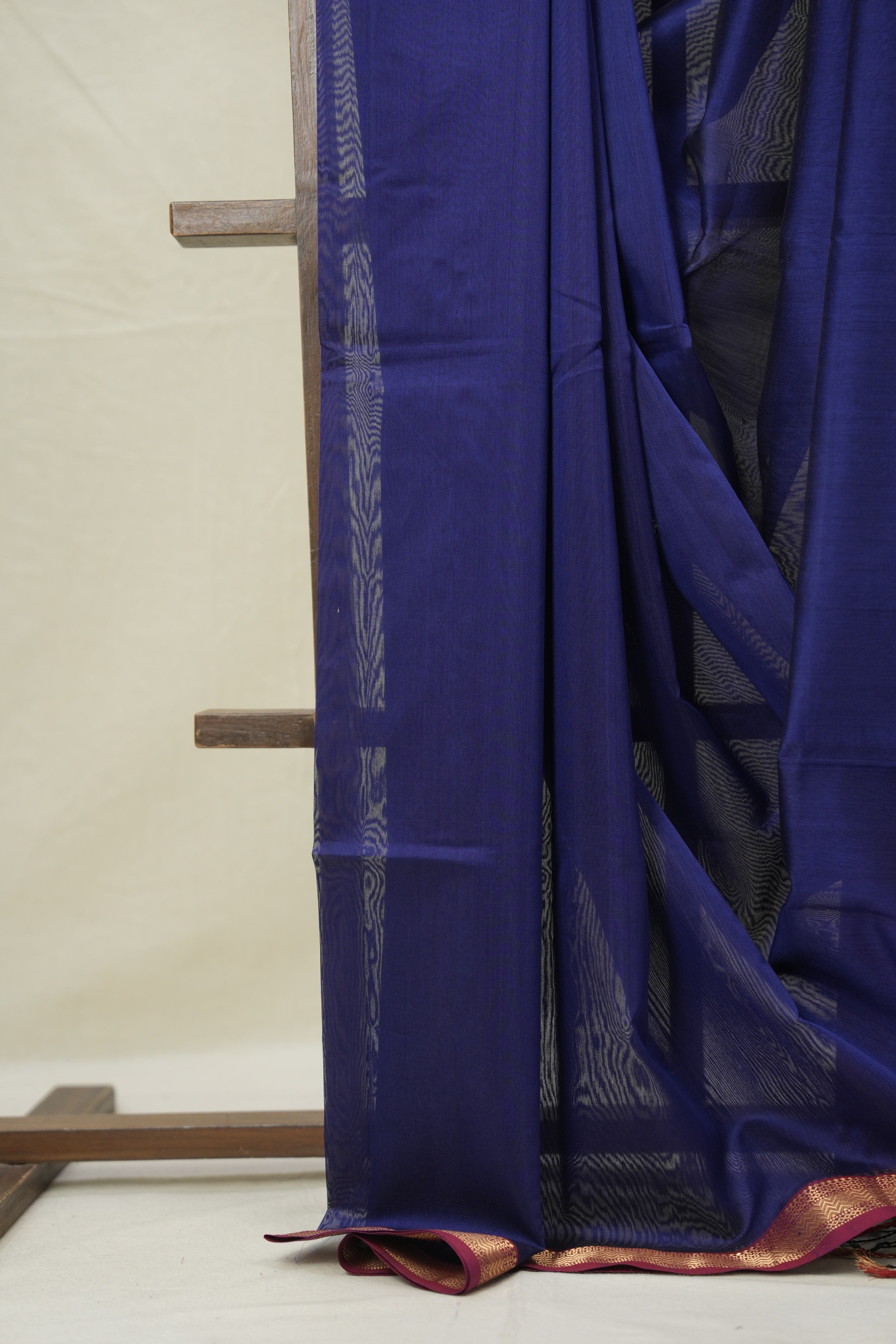Navy Blue Maheshwari Saree - SRNBMS1026