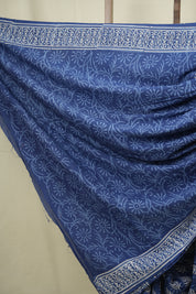 Indigo HBP Cotton Saree - SRICS3775