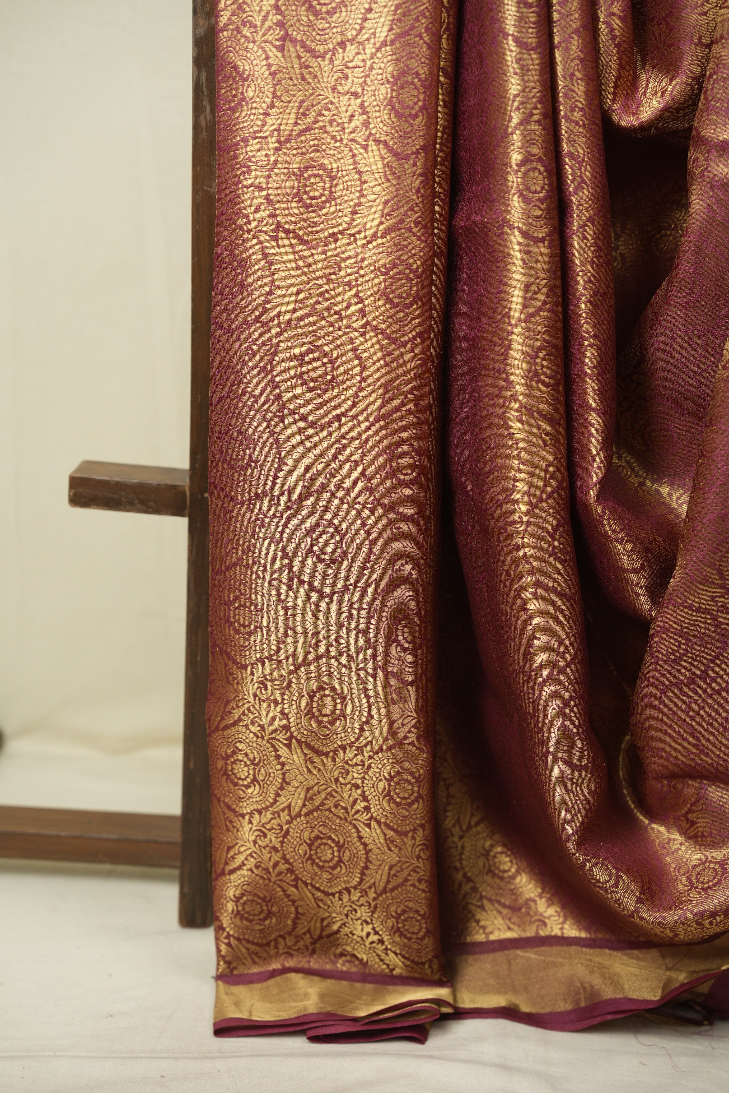 Magenta Tussar Silk Saree - SRMTSS1953