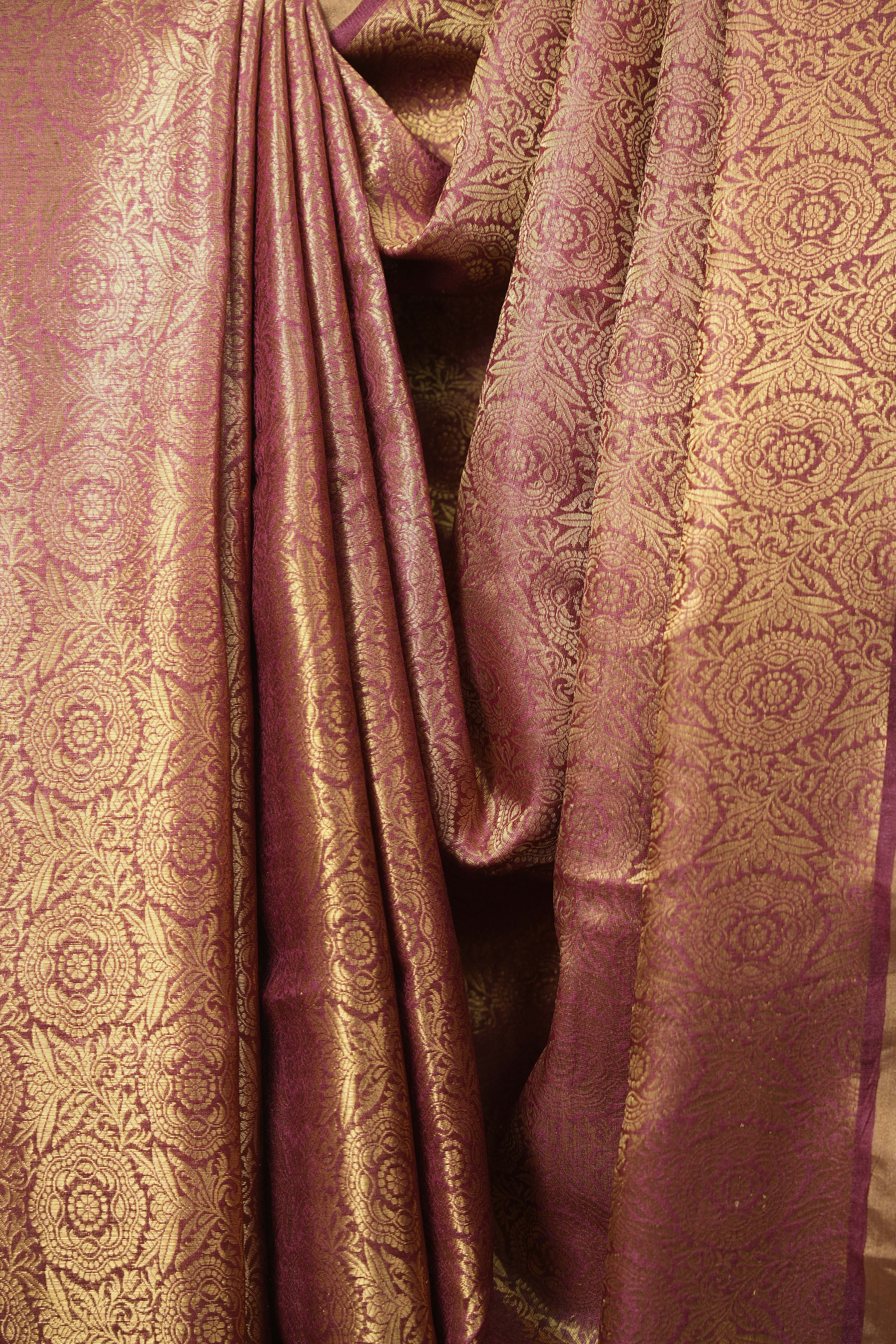 Magenta Tussar Silk Saree - SRMTSS1953