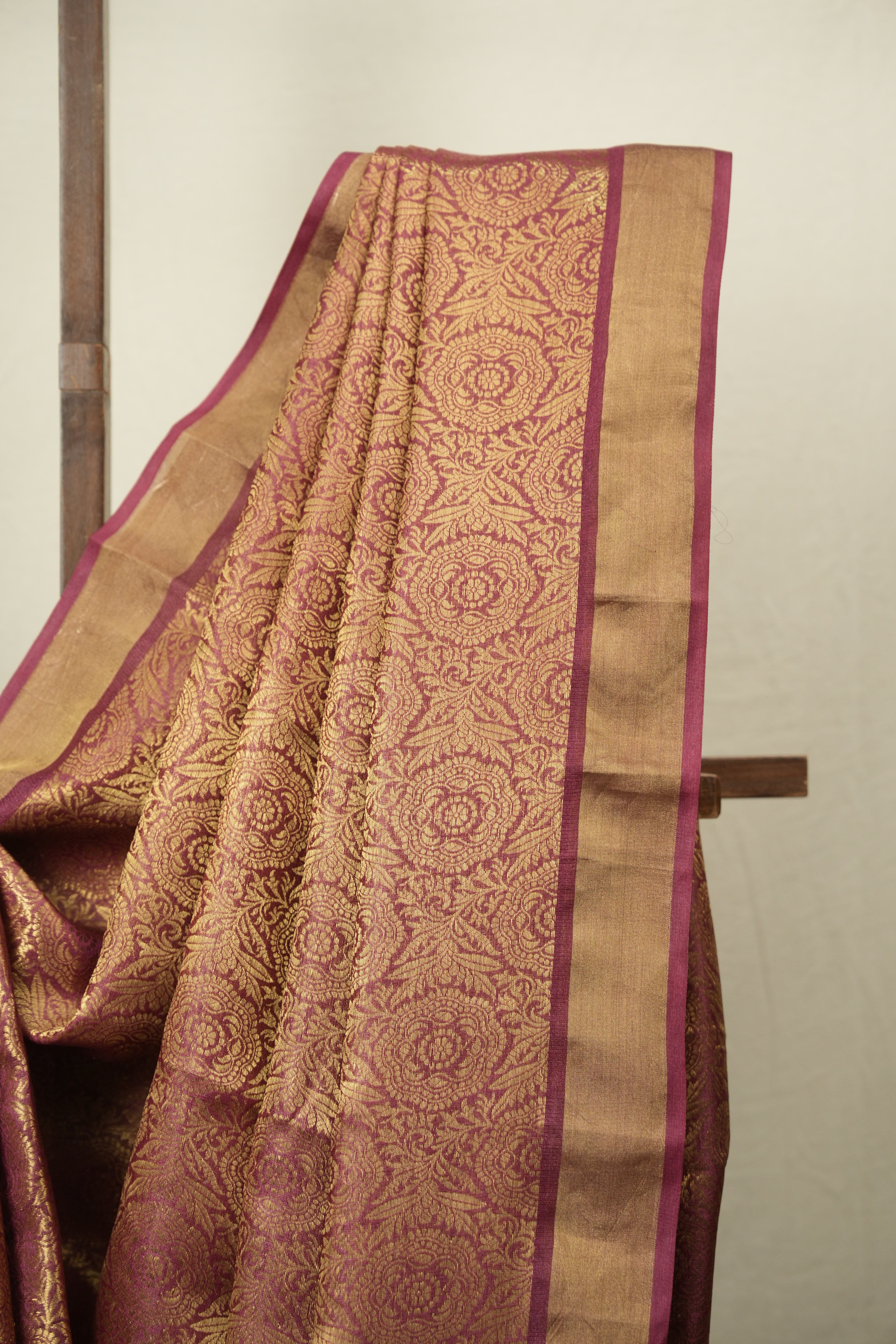 Magenta Tussar Silk Saree - SRMTSS1953