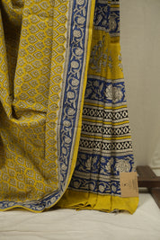 Yellow HBP Cotton Saree - SRYCS3617