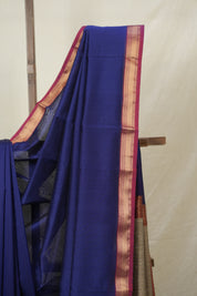 Navy Blue Maheshwari Saree - SRNBMS1026