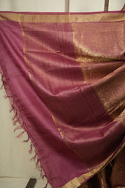 Magenta Tussar Silk Saree - SRMTSS1953