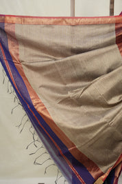 Navy Blue Maheshwari Saree - SRNBMS1026