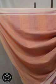 Orange Small Checks Cotton Patteda Anchu Saree - SROPAS217
