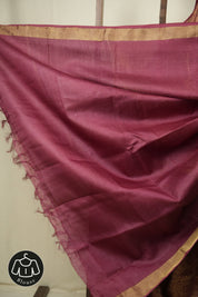 Magenta Tussar Silk Saree - SRMTSS1953
