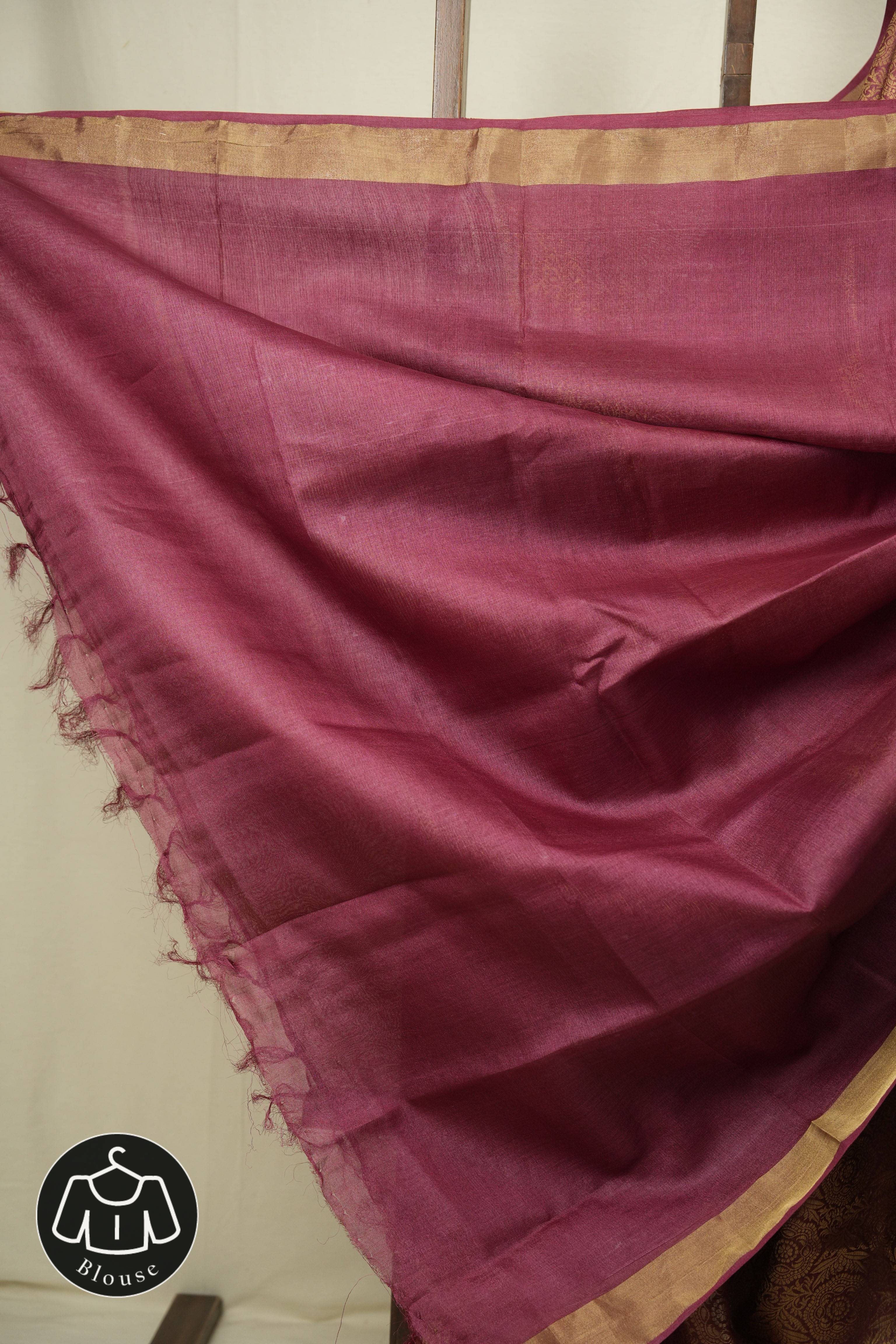 Magenta Tussar Silk Saree - SRMTSS1953