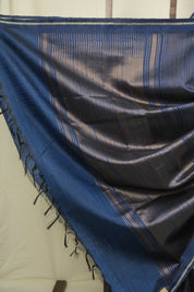 Peacock Blue Raw Silk Saree - SRPBRSS1018