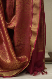 Rani Pink Tussar Silk Saree - SRRPTSS1954