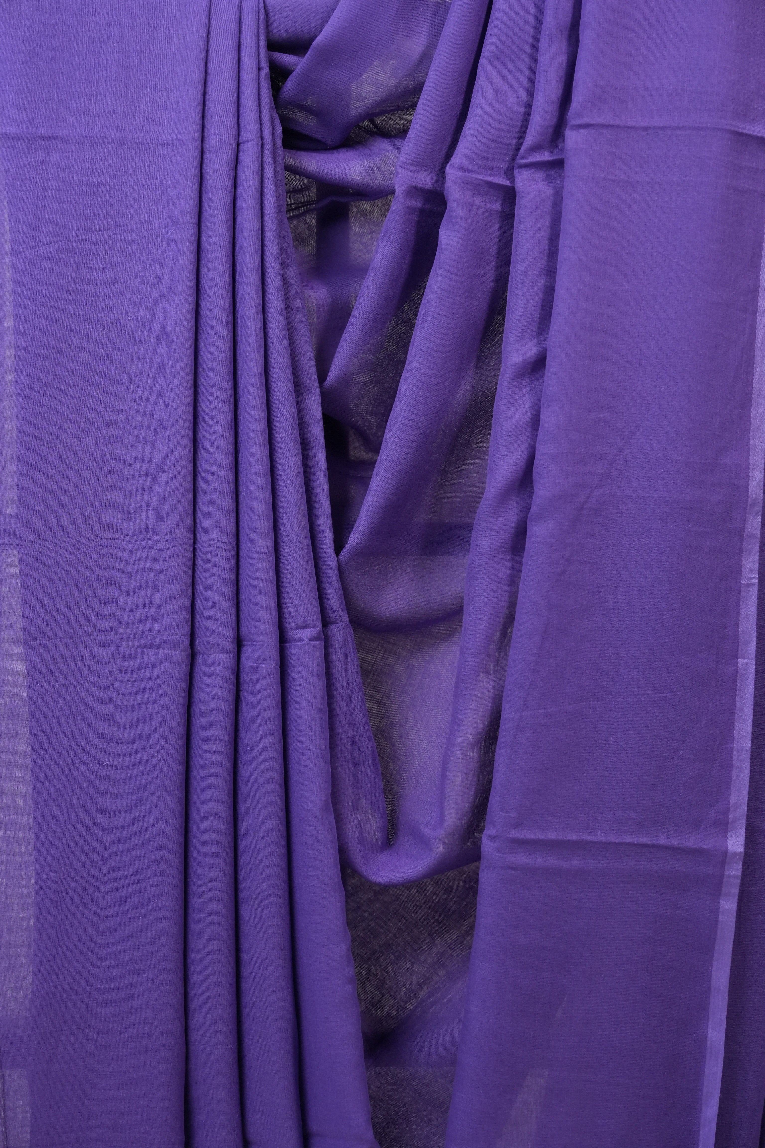 Light Purple Mul Cotton Saree - SRLPMCS12
