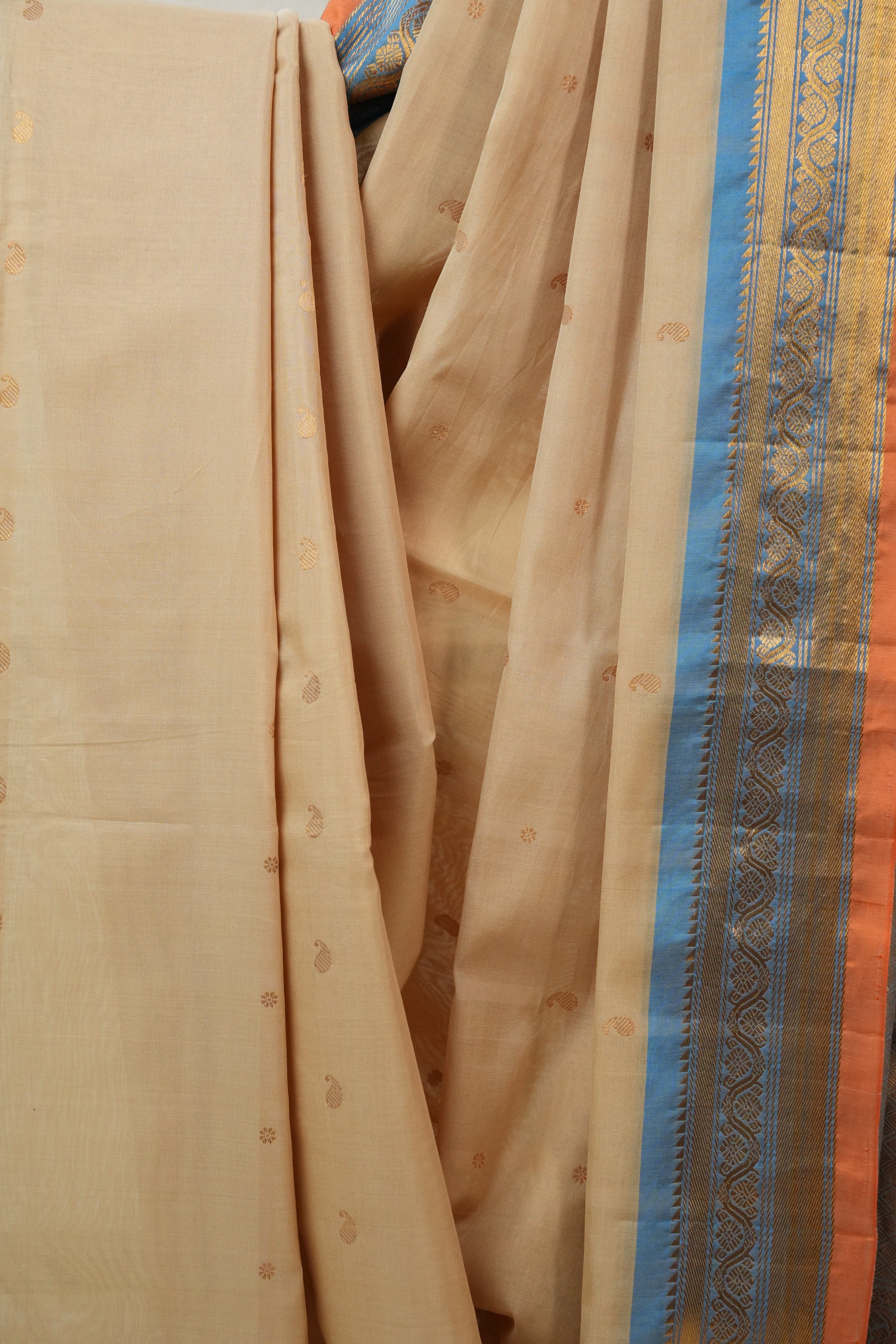 Beige Gadwal Cotton Silk Saree - SRBGCSS75