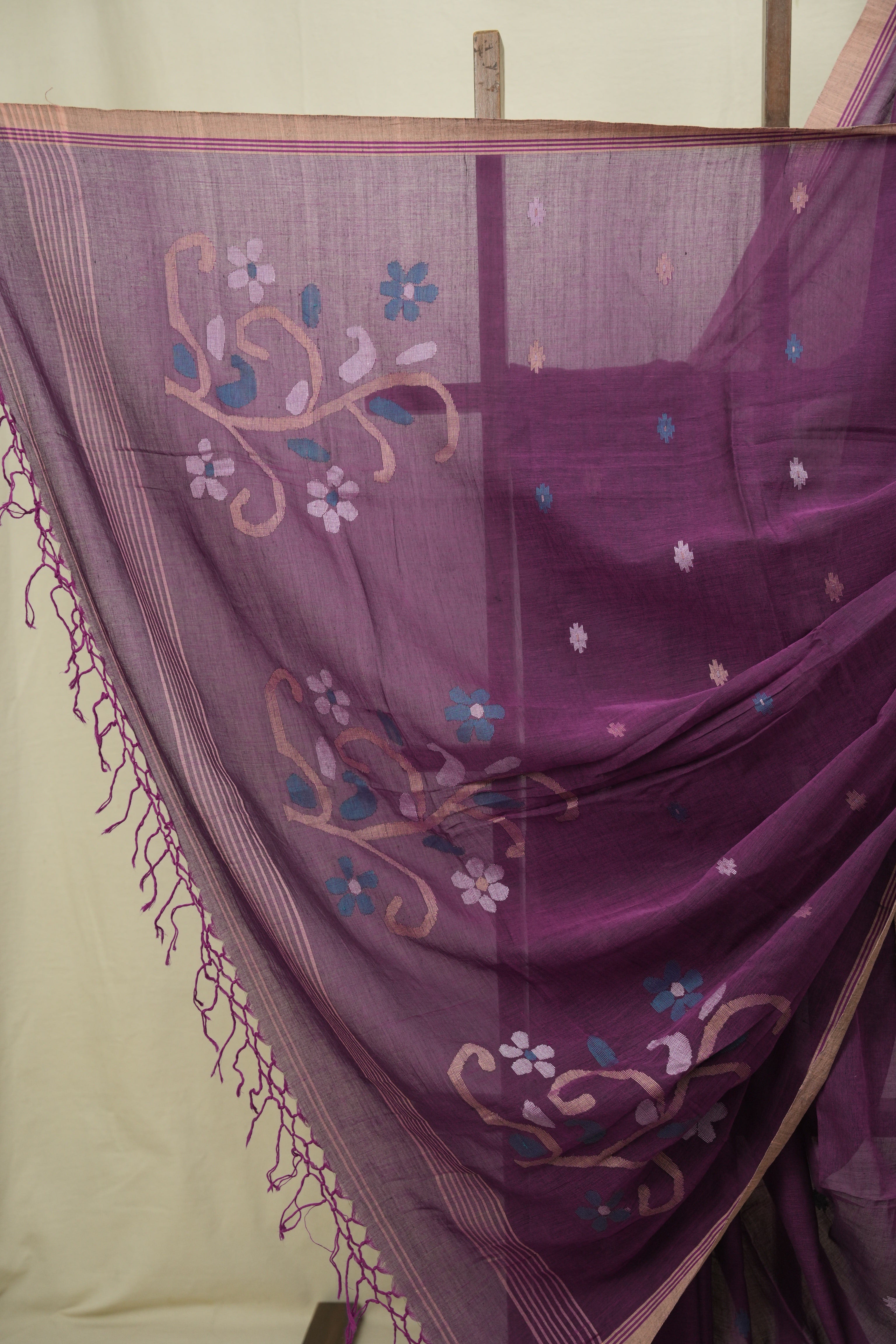 Deep Purple Bengal Mul Cotton Saree - SRDPBMCS096