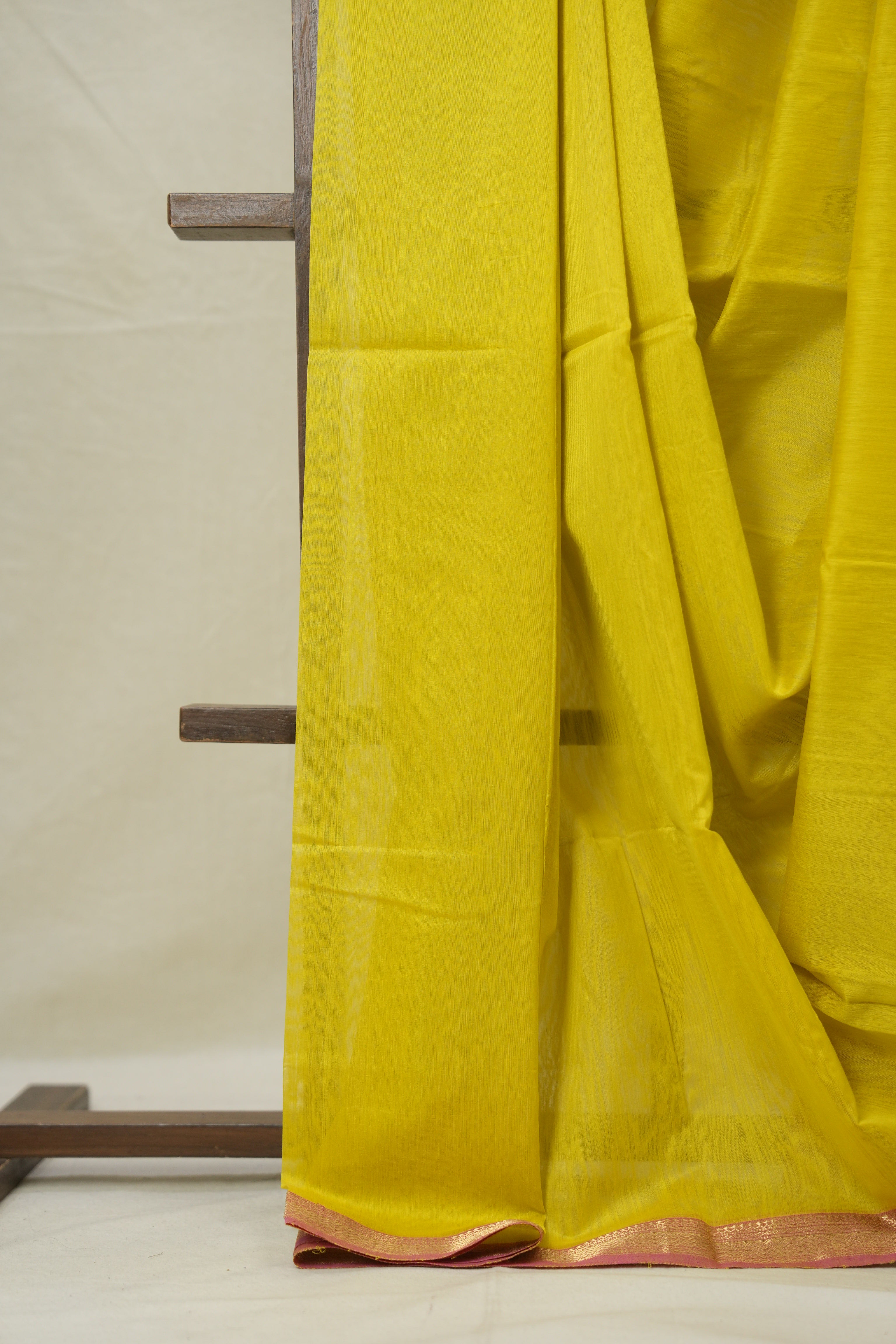 Neon Yellow Maheshwari Saree - SRNYMS1025