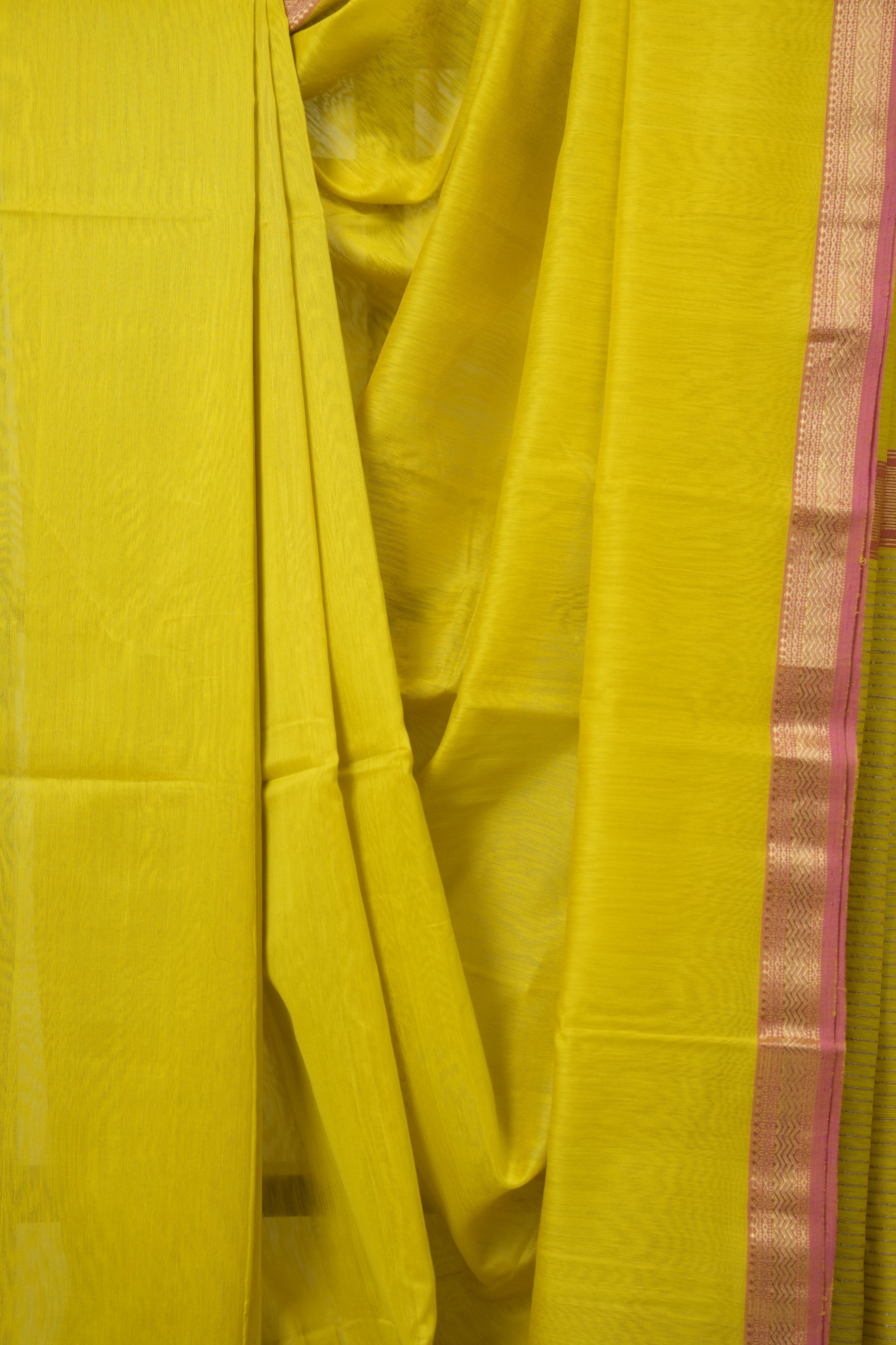 Neon Yellow Maheshwari Saree - SRNYMS1025