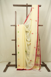Light Yellow Bengal Mul Cotton Saree - SRLYBMCS078