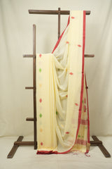 Light Yellow Bengal Mul Cotton Saree - SRLYBMCS078
