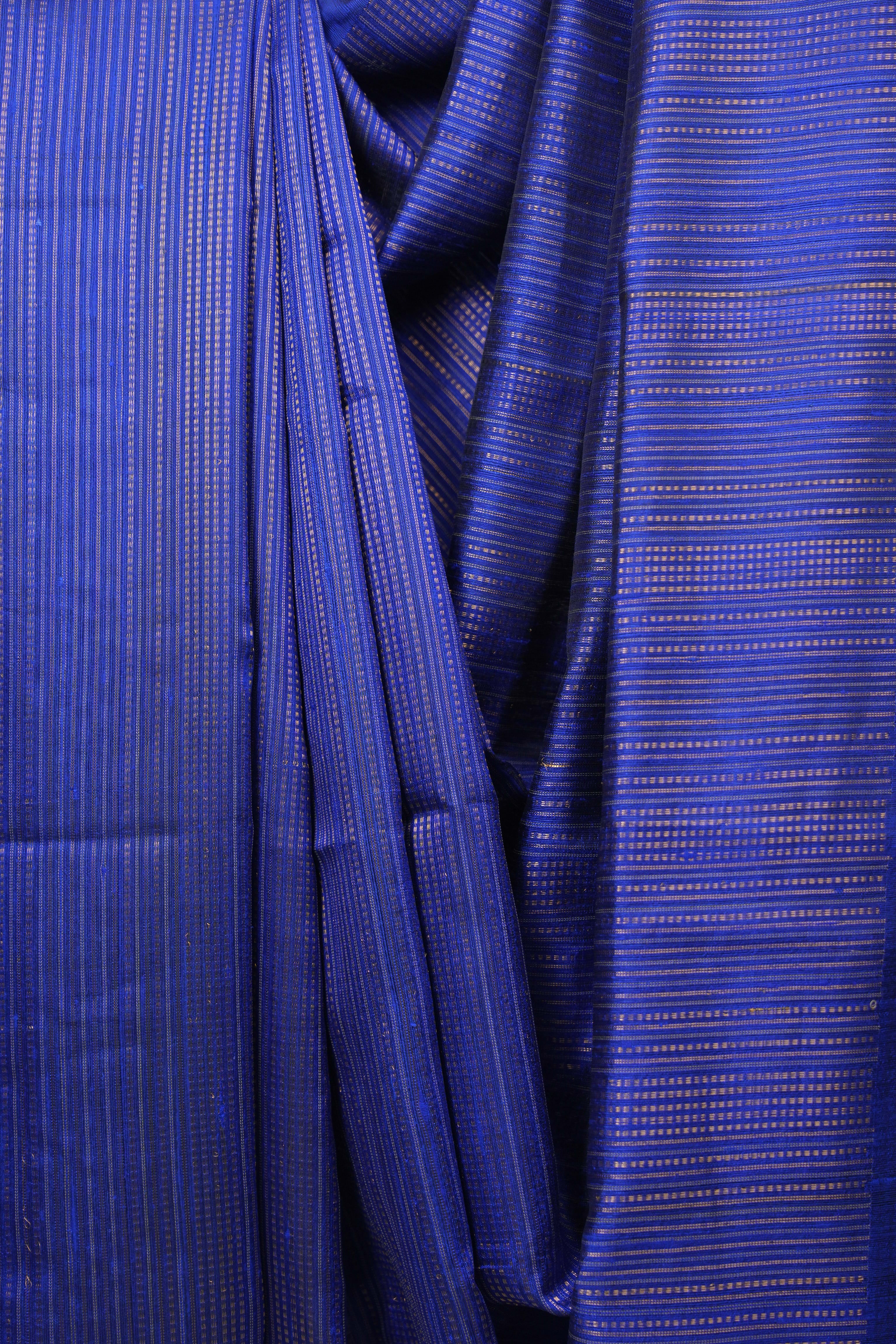 Royal Blue Raw Silk Saree - SRRBRSS1019