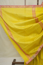 Neon Yellow Maheshwari Saree - SRNYMS1025