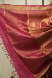 Rani Pink Tussar Silk Saree - SRRPTSS1954
