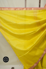 Neon Yellow Maheshwari Saree - SRNYMS1025