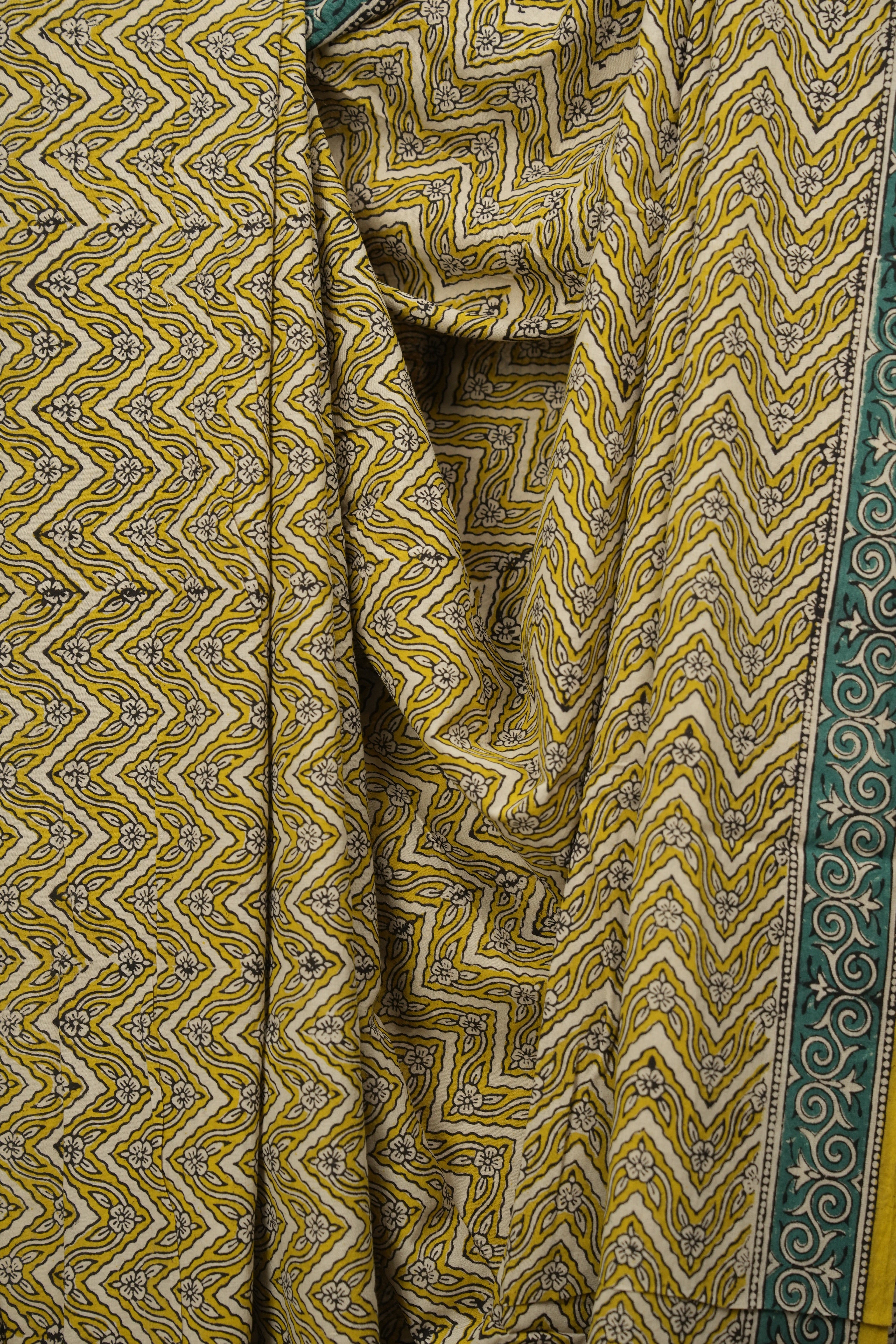 Yellow HBP Cotton Saree - SRYCS3619