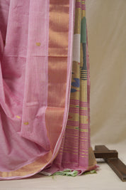 Pink Cotton Paithani Saree - SRPCPS714