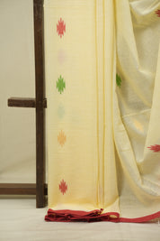 Light Yellow Bengal Mul Cotton Saree - SRLYBMCS078