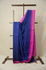 Blue Raw Silk Saree - SRBRSS924