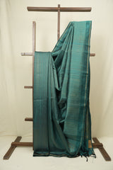 Rama Green Raw Silk Saree - SRRGRSS1020