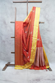 Tomato Red Chanderi Silk Saree - SRTRCSS233