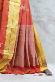 Tomato Red Chanderi Silk Saree - SRTRCSS233