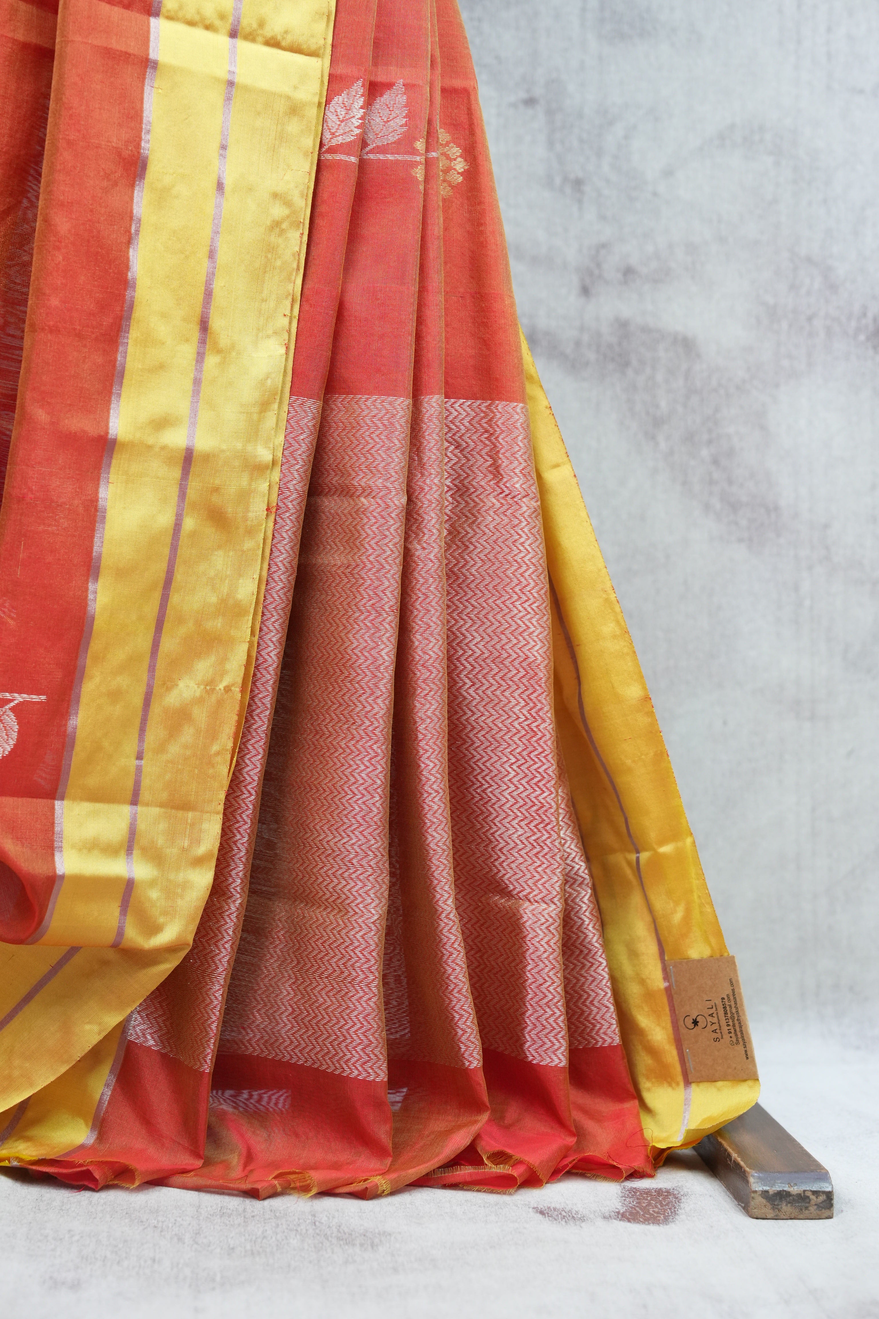 Tomato Red Chanderi Silk Saree - SRTRCSS233