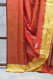Tomato Red Chanderi Silk Saree - SRTRCSS233