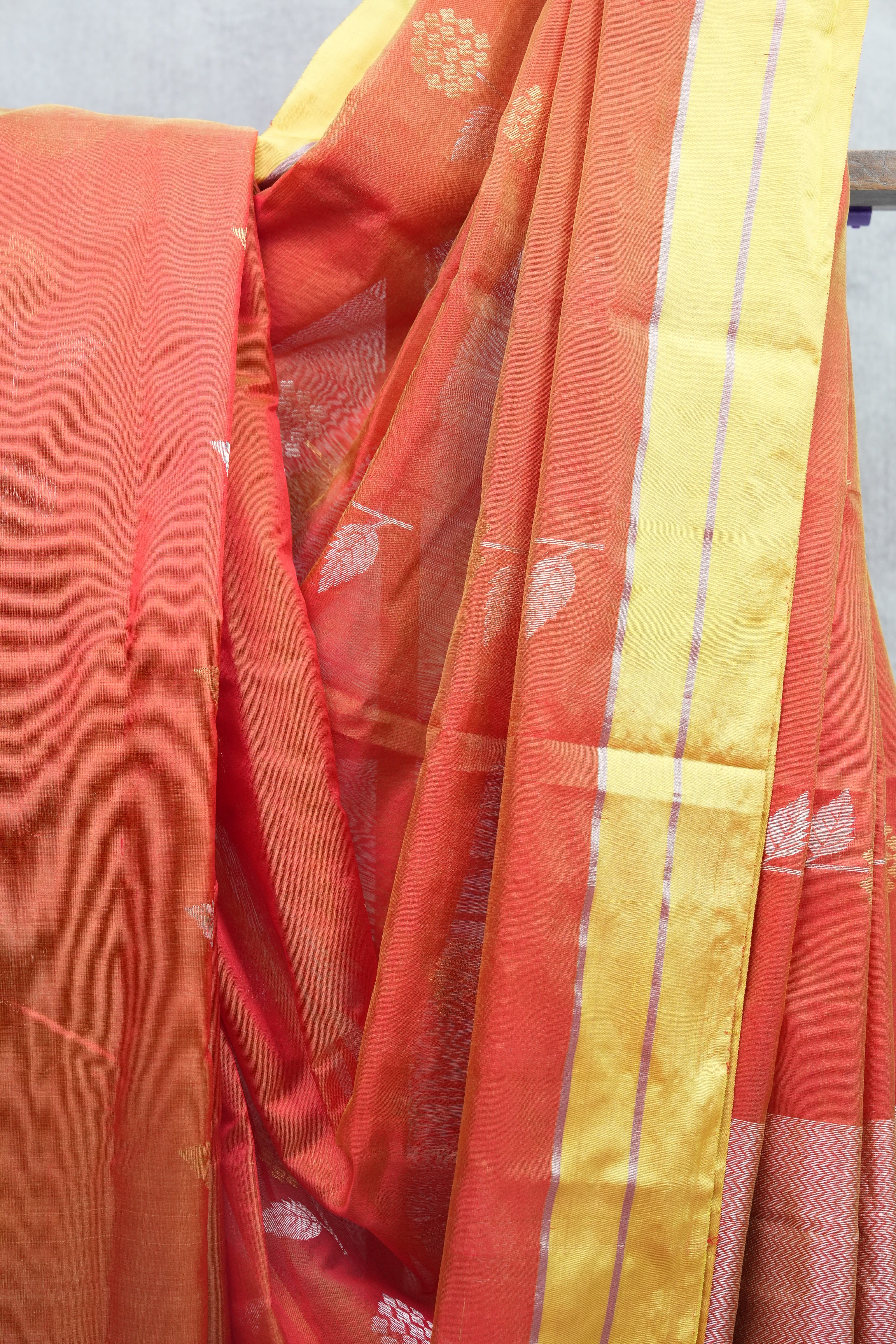 Tomato Red Chanderi Silk Saree - SRTRCSS233