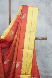 Tomato Red Chanderi Silk Saree - SRTRCSS233