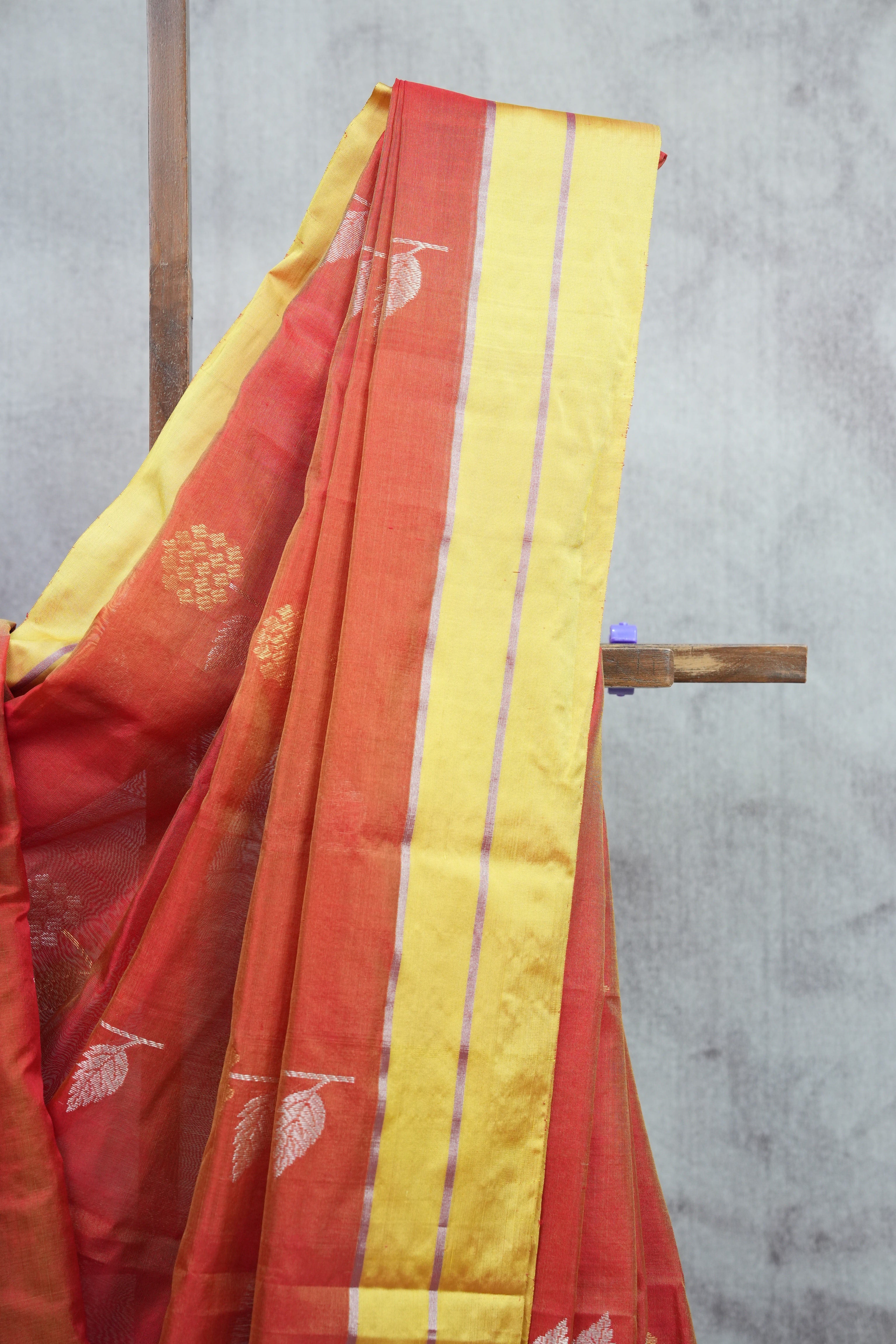 Tomato Red Chanderi Silk Saree - SRTRCSS233