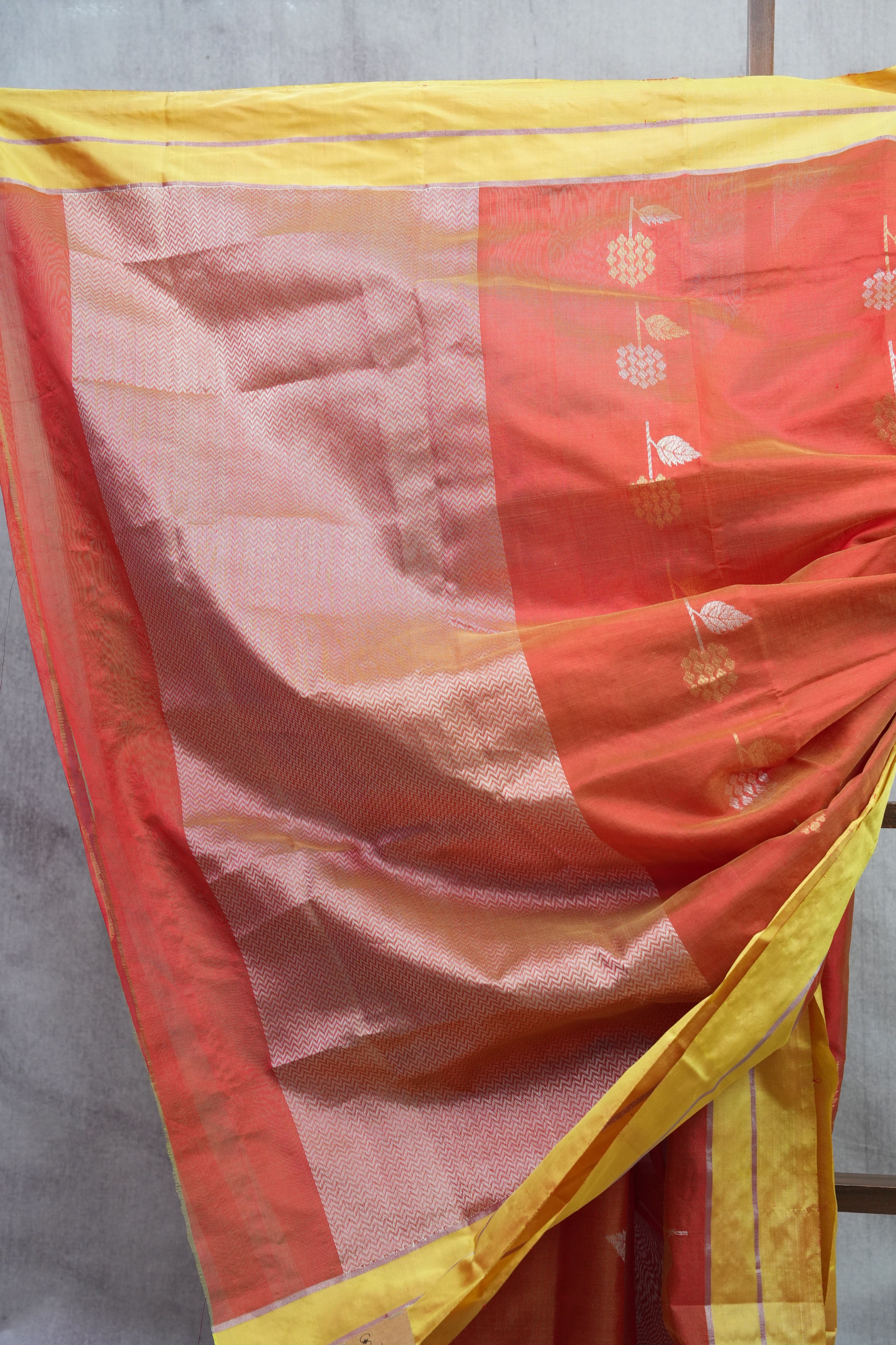Tomato Red Chanderi Silk Saree - SRTRCSS233
