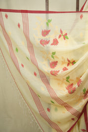 Light Yellow Bengal Mul Cotton Saree - SRLYBMCS078