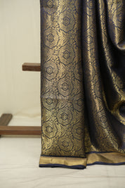 Navy Blue Tussar Silk Saree - SRNBTSS1955