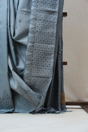 Grey Soft Silk Saree - SRGSSS281
