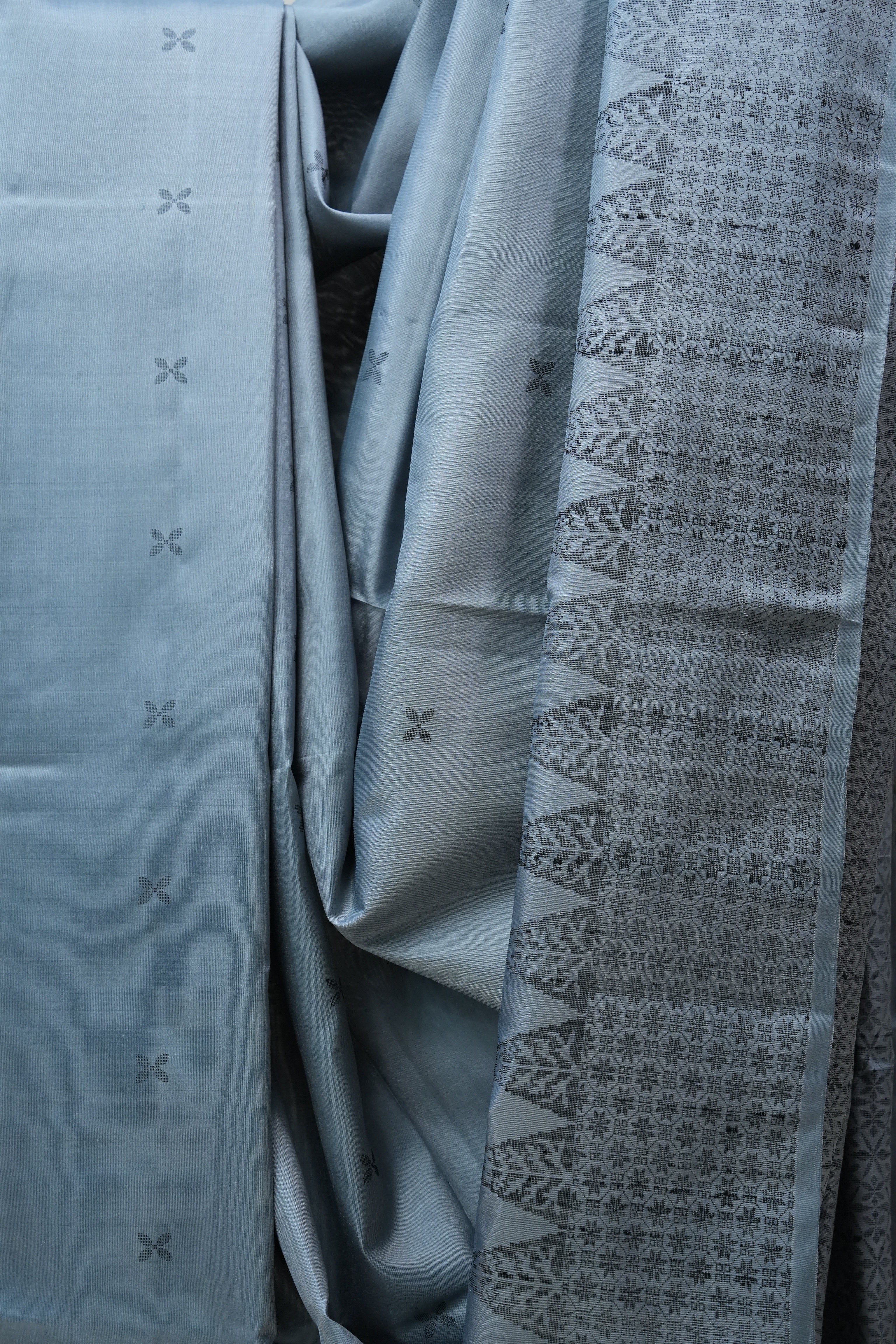 Grey Soft Silk Saree - SRGSSS281