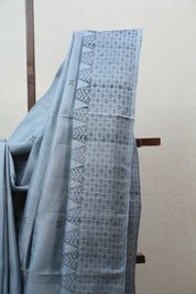 Grey Soft Silk Saree - SRGSSS281