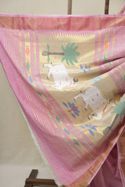 Pink Cotton Paithani Saree - SRPCPS714