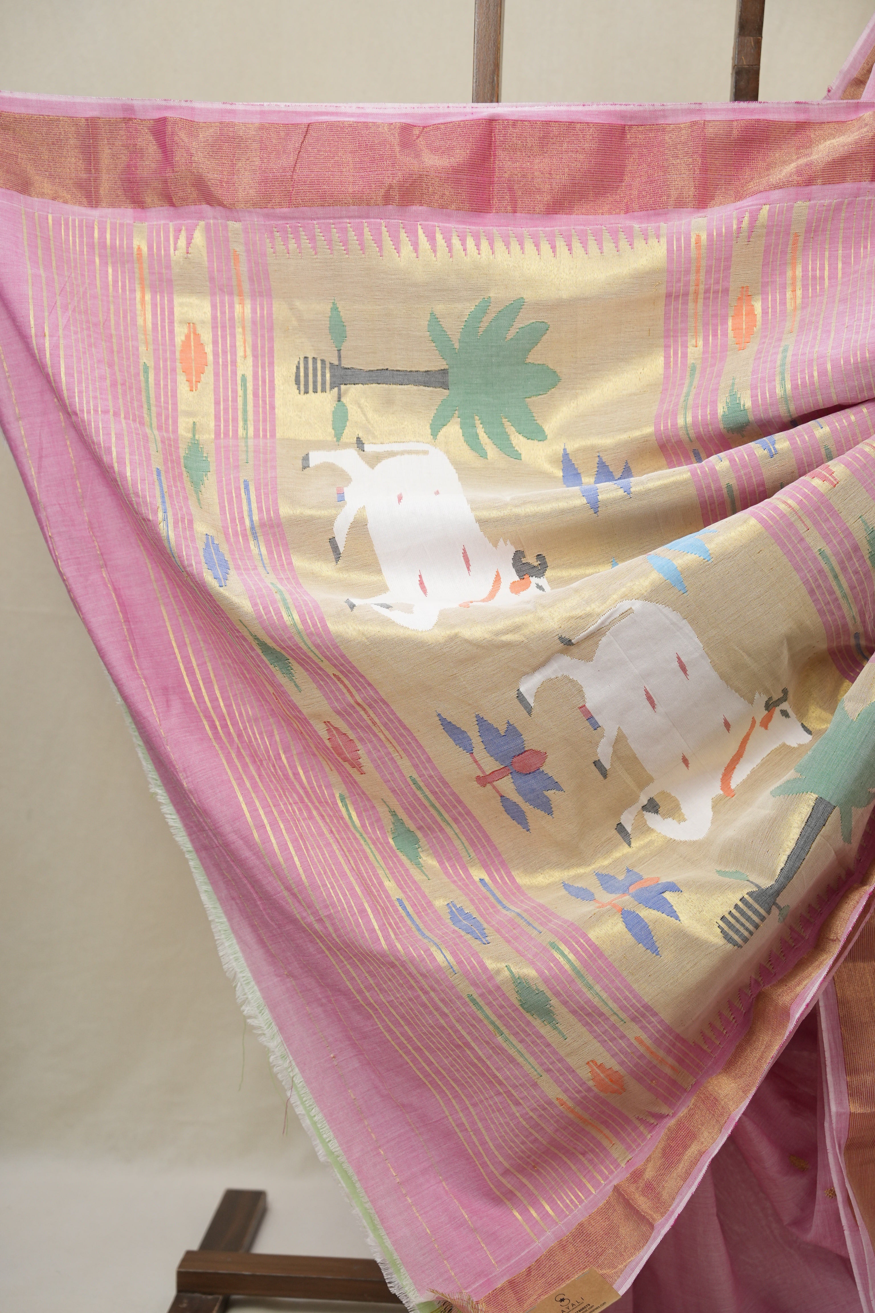 Pink Cotton Paithani Saree - SRPCPS714