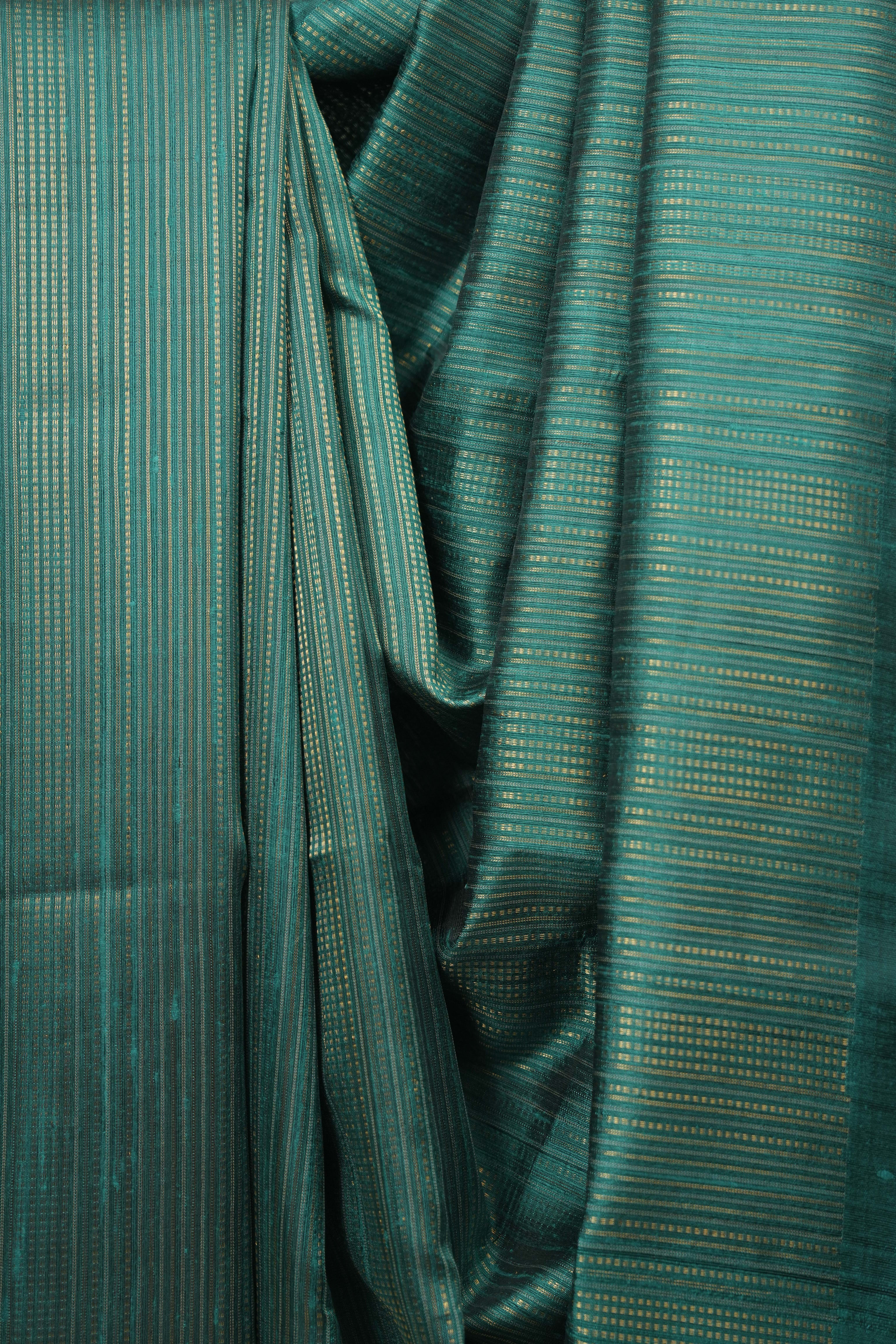 Rama Green Raw Silk Saree - SRRGRSS1020