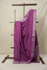 Purple  Plain Cotton Mangalgiri Saree - SRPPCMS53