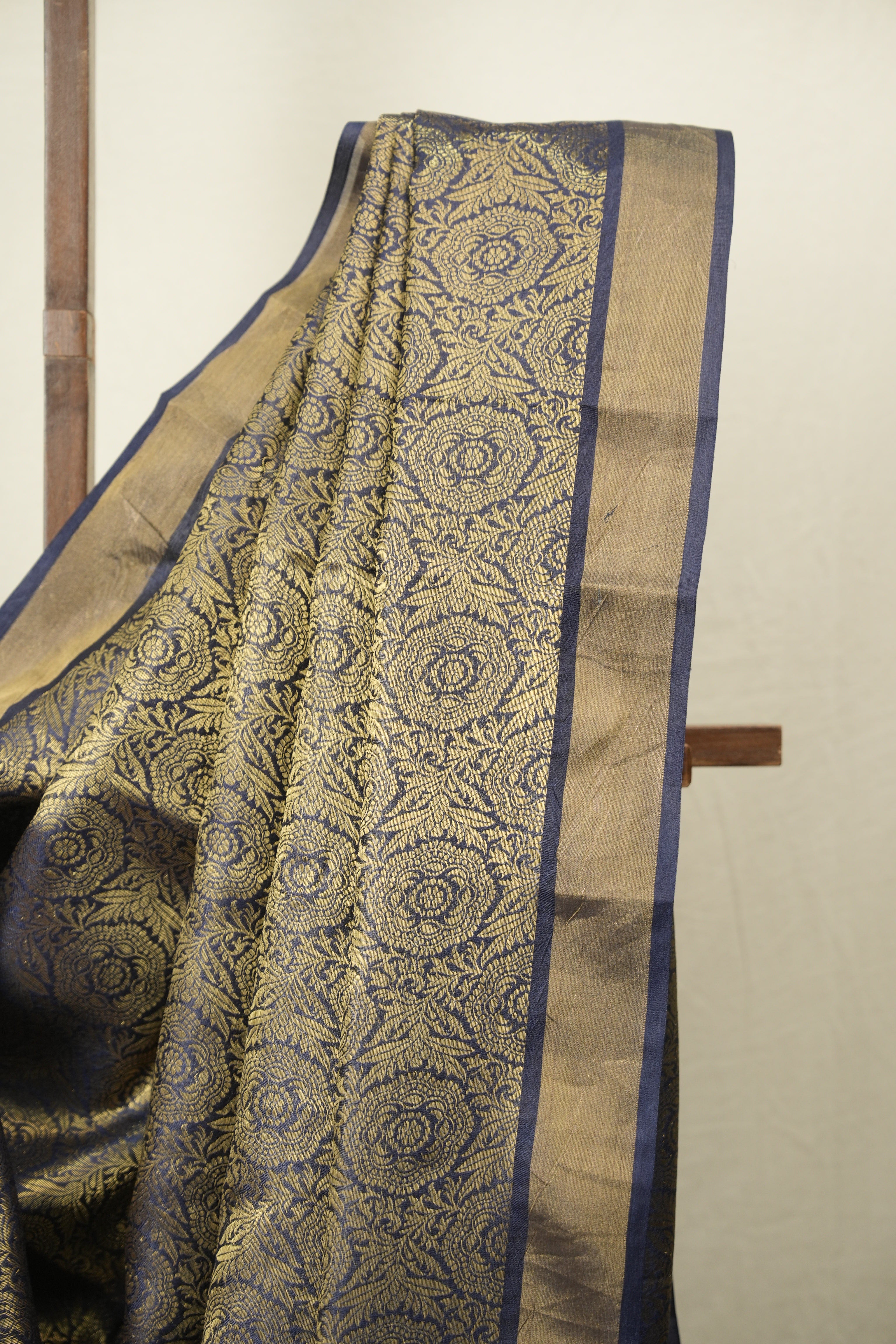 Navy Blue Tussar Silk Saree - SRNBTSS1955